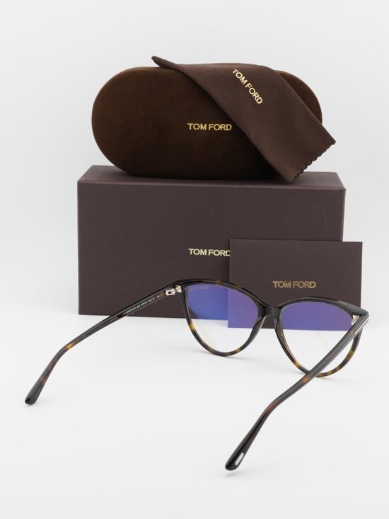 Tom Ford FT5743-B 052 Cat Eye Eyeglasses 57mm – Dark Havana main image 8